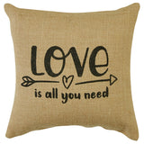 Burlap Love Is All You Need Pillow 10"-Lange General Store