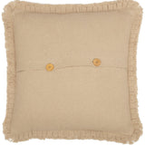 Burlap Vintage Tan Ruffled Fringed Pillow 18"-Lange General Store