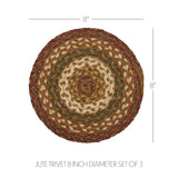 Cabin Patch Braided Trivet 8" Set of 3