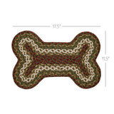 Cabin Patch Dog Bone Braided Waterproof Rug Mat – Small 11.5x17.5 – Indoor Outdoor Pet Bowl Mat