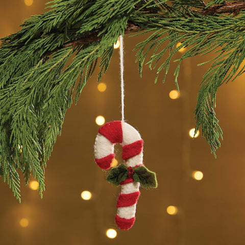 Candy Cane Felt Ornament Set of 4-Lange General Store