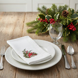 Cardinal Pine Embroidered Napkins-Lange General Store