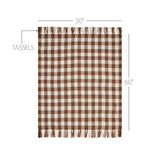 Carrington Dark Amber Woven Check Throw-Lange General Store