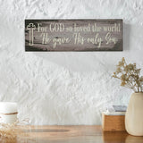 Celebrate Grace For God So Loved The World Distressed Grey Wall Sign-Lange General Store