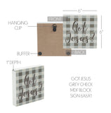 Celebrate Grace Got Jesus Grey Check Block Sign-Lange General Store