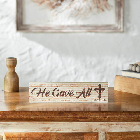 Celebrate Grace He Gave All w/ Crown Of Thorn On Cross Wall Sign-Lange General Store
