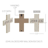 Celebrate Grace John 3:16 Cross Wall Sign-Lange General Store
