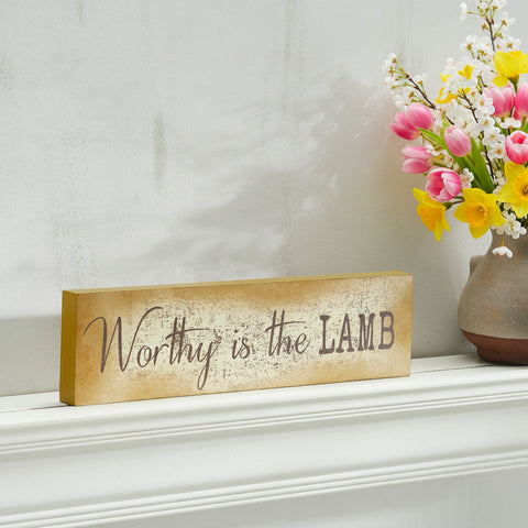 Celebrate Grace Worthy Is The Lamb Wall Sign-Lange General Store