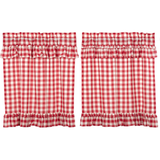 Annie Red Buffalo Check Ruffled Tier Curtains 36"-Lange General Store