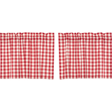 Annie Red Buffalo Check Tier Curtains 24"-Lange General Store