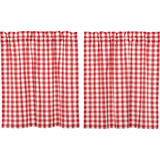 Annie Red Buffalo Check Tier Curtains 36"-Lange General Store