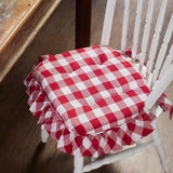 Cherry Ann Check Ruffled Chair Pad-Lange General Store