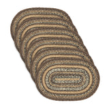 Chestnut Braided Oval Placemats - Set of 6