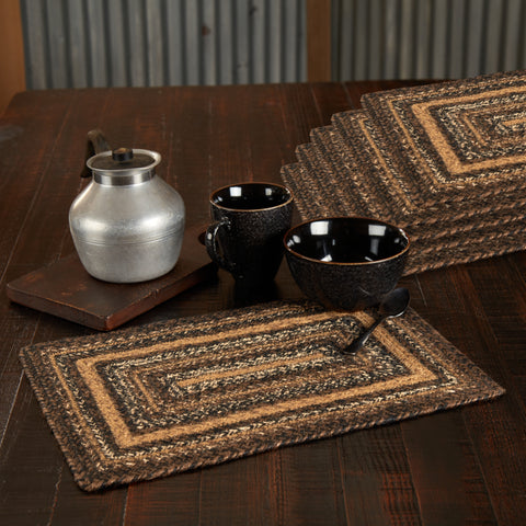 Chestnut Braided Rectangle Placemat - Set of 6