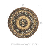 Close-up of Chestnut braided jute trivet showing tightly woven texture in earthy brown tones