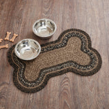 Chestnut Dog Bone Braided Waterproof Rug Mat – Medium 15x23 – Chestnut Brown, Country Black, Dark Tan