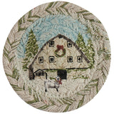 Christmas Barn Braided Coaster Set of 4