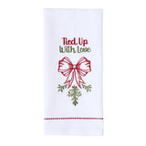 Christmas Bow Tied Up With Love Dishtowel