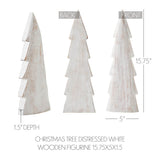 Christmas Tree Distressed White Wooden Figurine-Lange General Store