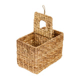 Cinthia hyacinth desk organizer used as a tissue and utensil caddy on a dining table
