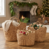 Cinthia Market Basket Set of 3 in a cozy Christmas setting