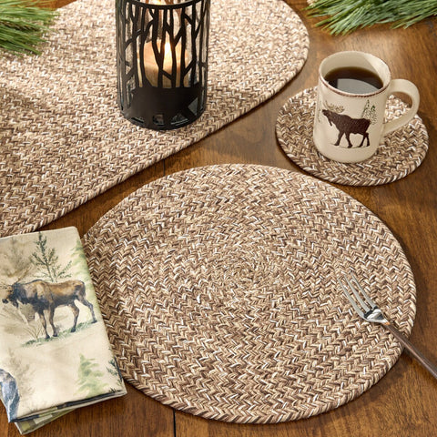 Cocoa & White Braided Placemats-Lange General Store