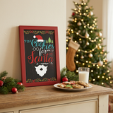 Cookies For Santa Framed Sign in a farmhouse Christmas setting