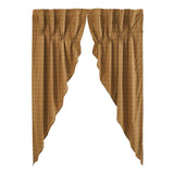 Correll Burgundy & Natural Prairie Short Panel Curtains-Lange General Store