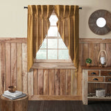 Correll Burgundy & Natural Prairie Short Panel Curtains-Lange General Store