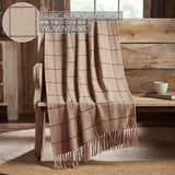 Burgundy Windowpane Woven Throw-Lange General Store