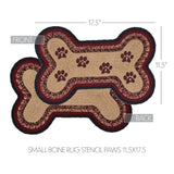 Correll Dog Bone Braided Rug Mat – Farmhouse Kitchen Dog Mat – Burgundy, Country Black