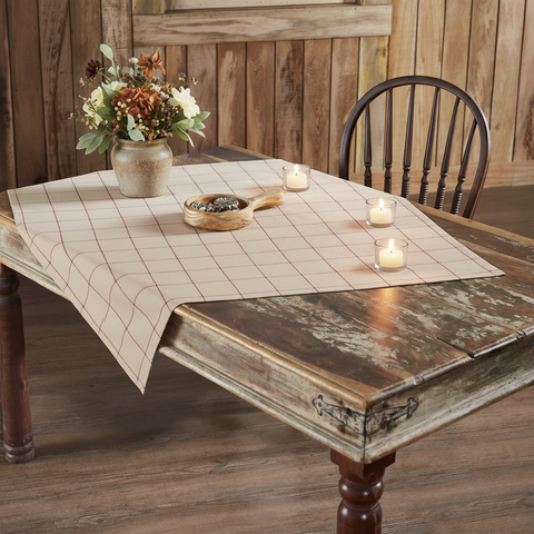 Table topper lifestyle image with lit candles