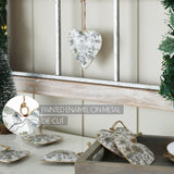 Cottage Neutral Floral Metal Ornament Set of 6