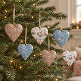 Cottagecore Mixed Floral Keepsake Ornaments Metal Set of 6