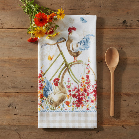 Countryside Rooster Bike Terry Towel-Lange General Store