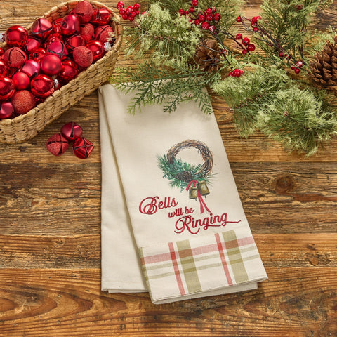 Cowbell Christmas Dishtowel