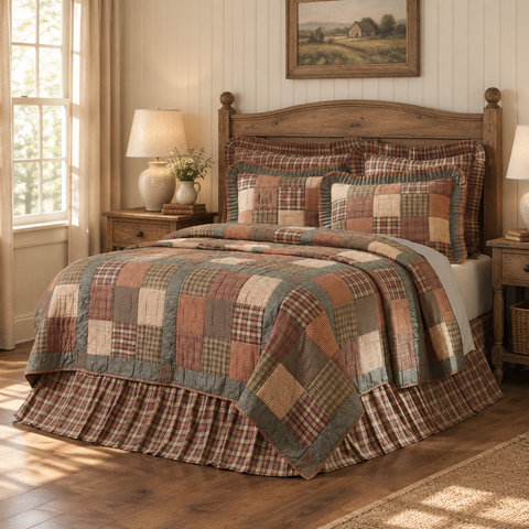 Crossboro Quilt in a new farmhouse bedroom