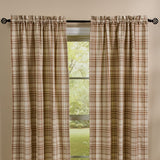Amphora Plaid Short Panel Curtains 63"