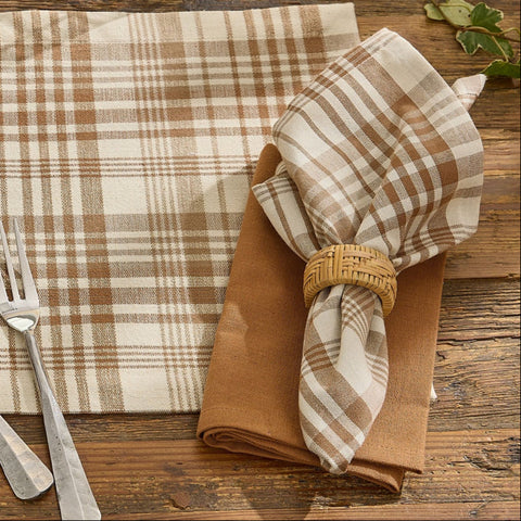 Amphora Plaid Cotton Cloth Napkins Set of 4