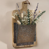 Cutting Board with Galvanized Wall Pocket-Lange General Store