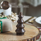 Dark Finish Four-Tiered Hand Turned Wooden Tree Set of 6-Lange General Store