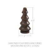 Dark Finish Four-Tiered Hand Turned Wooden Tree Set of 6-Lange General Store