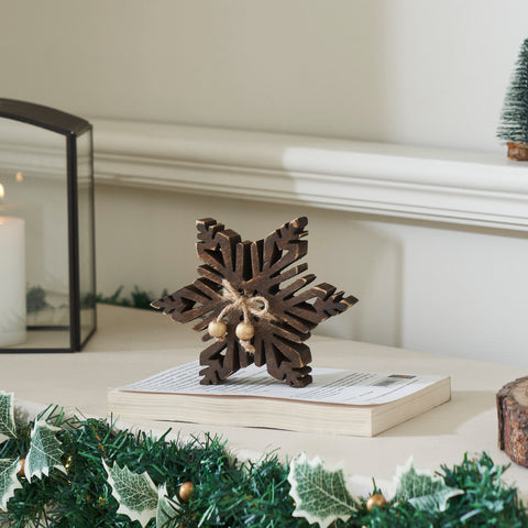 Dark Wooden Snowflakes-Lange General Store