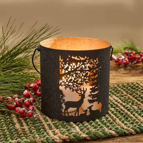 Deer Family Pillar Candle Holder