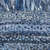 Denim Fringe Braided Rug-Lange General Store