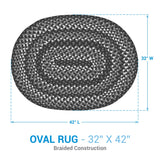 Denim Fringe Braided Rug-Lange General Store