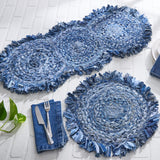 Denim Fringe Braided Table Runner 34"-Lange General Store