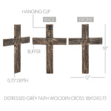 Distressed Grey FAITH Wooden Cross-Lange General Store