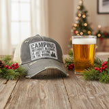 Distressed Trucker Cap - Camping Without Alcohol-Lange General Store