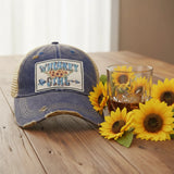 Distressed Trucker Cap - Whiskey Girl-Lange General Store